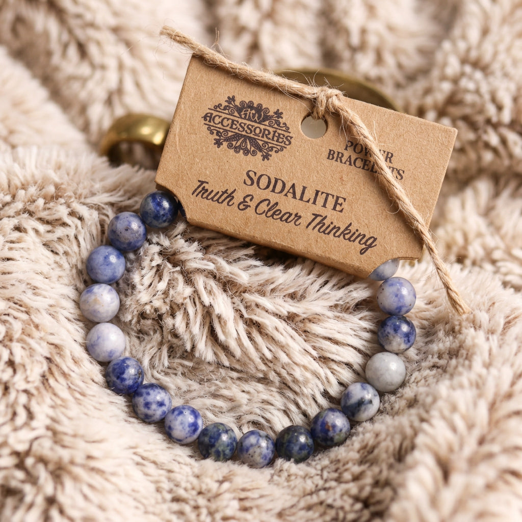 Sodalite power bracelet – blue crystal beads for clarity and intuitive thinking
