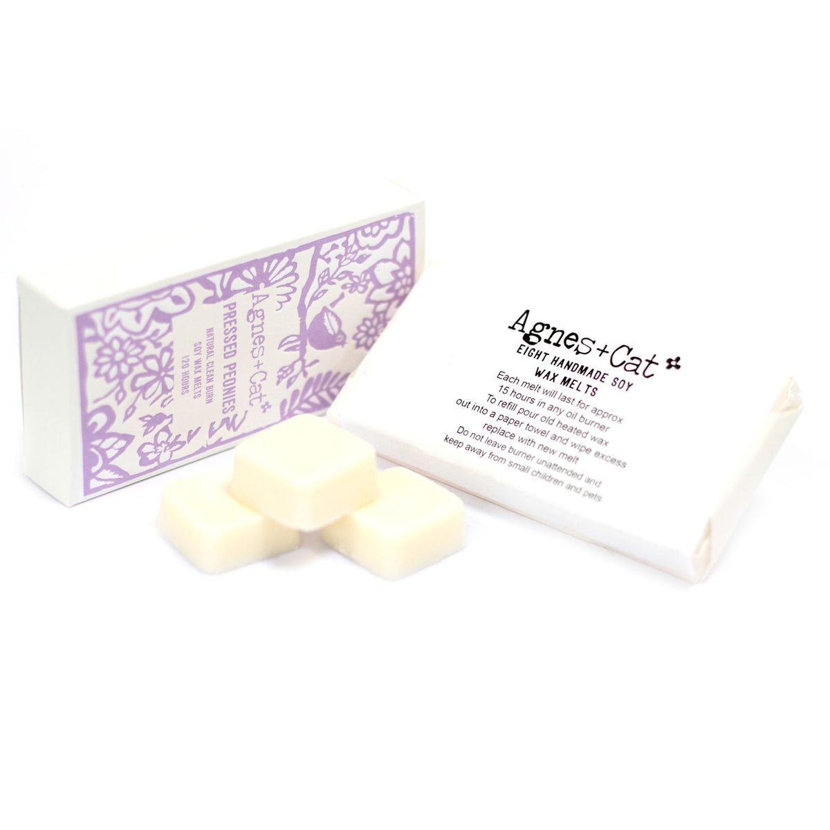 Agnes + Cat Box of 8 Soy Wax Melts - Pressed Peonies | CardsAmoreStore