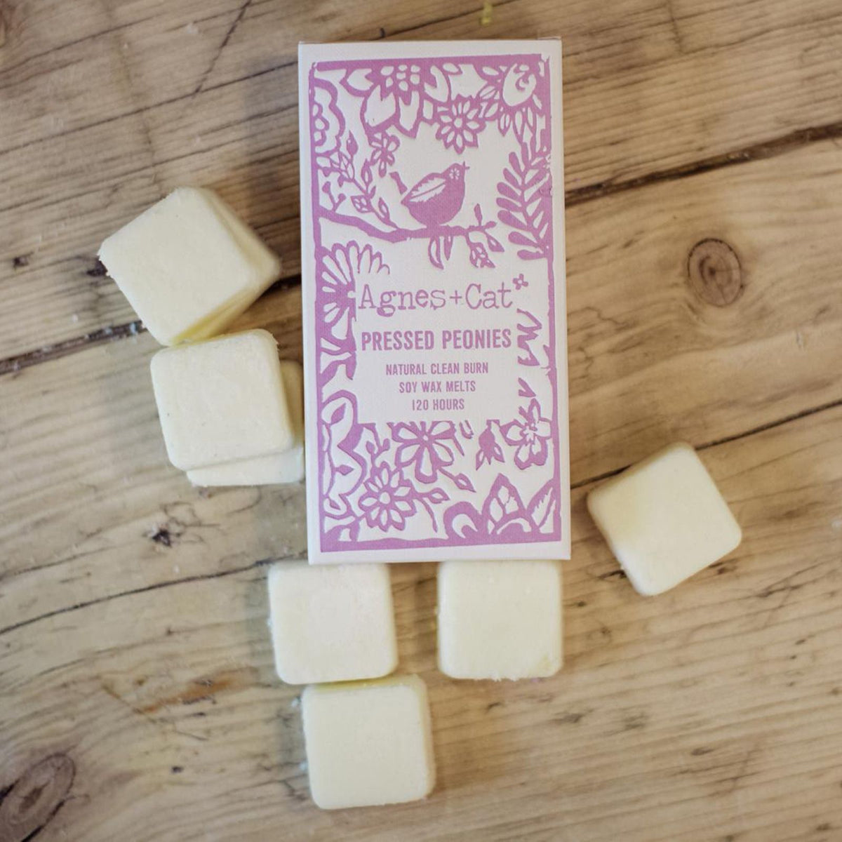 Agnes + Cat Box of 8 Soy Wax Melts - Pressed Peonies | CardsAmoreStore