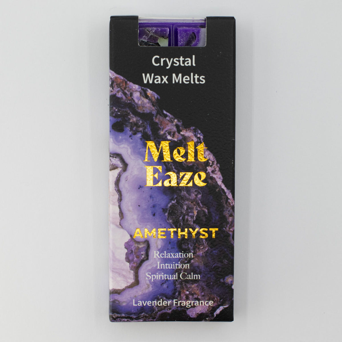 MeltEaze Wax Melts Amethyst Dream Lavender with Amethyst gemstones